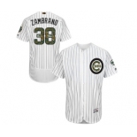 Men's Majestic Chicago Cubs #38 Carlos Zambrano Authentic White 2016 Memorial Day Fashion Flex Base MLB Jersey