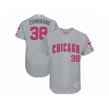 Men's Majestic Chicago Cubs #38 Carlos Zambrano Grey Mother's Day Flexbase Authentic Collection MLB Jersey