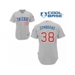 Men's Majestic Chicago Cubs #38 Carlos Zambrano Replica Grey Road Cool Base MLB Jersey