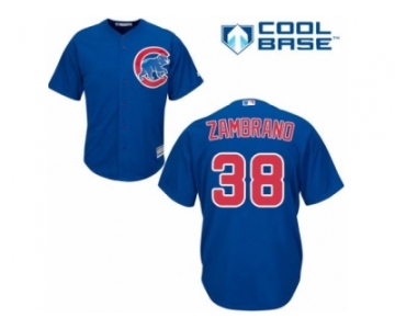 Men's Majestic Chicago Cubs #38 Carlos Zambrano Replica Royal Blue Alternate Cool Base MLB Jersey