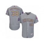 Men's Majestic Chicago Cubs #38 Mike Montgomery Gray 2017 Gold Champion Flexbase Authentic Collection MLB Jerse