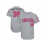 Men's Majestic Chicago Cubs #38 Mike Montgomery Grey Mother's Day Flexbase Authentic Collection MLB Jersey