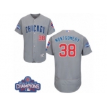 Men's Majestic Chicago Cubs #38 Mike Montgomery Grey Road 2016 World Series Champions Flexbase Authentic Collection MLB Jersey