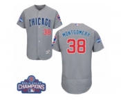 Men's Majestic Chicago Cubs #38 Mike Montgomery Grey Road 2016 World Series Champions Flexbase Authentic Collection MLB Jersey