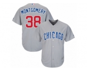 Men's Majestic Chicago Cubs #38 Mike Montgomery Replica Grey Road Cool Base MLB Jersey