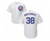 Men's Majestic Chicago Cubs #38 Mike Montgomery Replica White Home Cool Base MLB Jersey