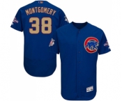 Men's Majestic Chicago Cubs #38 Mike Montgomery Royal Blue 2017 Gold Champion Flexbase Authentic Collection MLB Jersey