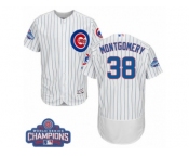 Men's Majestic Chicago Cubs #38 Mike Montgomery White Home 2016 World Series Champions Flexbase Authentic Collection MLB Jersey