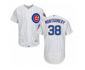 Men's Majestic Chicago Cubs #38 Mike Montgomery White Home Flexbase Authentic Collection MLB Jersey