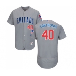 Men's Majestic Chicago Cubs #40 Willson Contreras Grey Road Flexbase Authentic Collection MLB Jersey