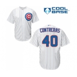 Men's Majestic Chicago Cubs #40 Willson Contreras Replica White Home Cool Base MLB Jersey