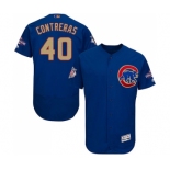 Men's Majestic Chicago Cubs #40 Willson Contreras Royal Blue 2017 Gold Champion Flexbase Authentic Collection MLB Jersey