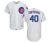 Men's Majestic Chicago Cubs #40 Willson Contreras White Home Flexbase Authentic Collection MLB Jersey