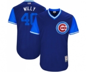 Men's Majestic Chicago Cubs #40 Willson Contreras Willy Authentic Navy Blue 2017 Players Weekend MLB Jersey