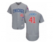 Men's Majestic Chicago Cubs #41 John Lackey Grey Flexbase Authentic Collection MLB Jersey