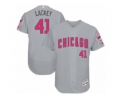 Men's Majestic Chicago Cubs #41 John Lackey Grey Mother's Day Flexbase Authentic Collection MLB Jersey