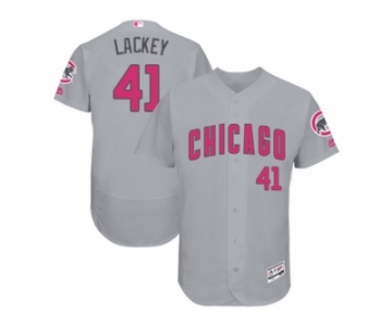 Men's Majestic Chicago Cubs #41 John Lackey Grey Mother's Day Flexbase Authentic Collection MLB Jersey