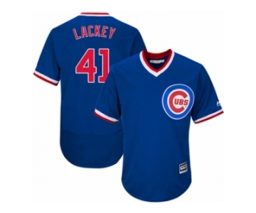 Men's Majestic Chicago Cubs #41 John Lackey Replica Royal Blue Cooperstown Cool Base MLB Jersey