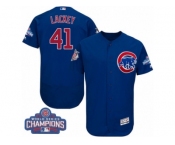 Men's Majestic Chicago Cubs #41 John Lackey Royal Blue 2016 World Series Champions Flexbase Authentic Collection MLB Jersey