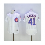 Men's Majestic Chicago Cubs #41 John Lackey White Flexbase Authentic Collection MLB Jersey