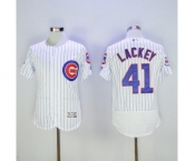 Men's Majestic Chicago Cubs #41 John Lackey White Flexbase Authentic Collection MLB Jersey