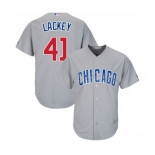 Men's Majestic Chicago Cubs #41 Steve Cishek Replica Grey Road Cool Base MLB Jersey