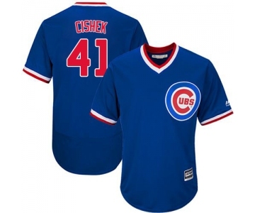 Men's Majestic Chicago Cubs #41 Steve Cishek Royal Blue Cooperstown Flexbase Authentic Collection MLB Jersey