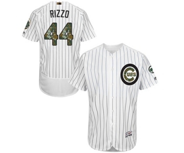 Men's Majestic Chicago Cubs #44 Anthony Rizzo Authentic White 2016 Memorial Day Fashion Flex Base MLB Jersey