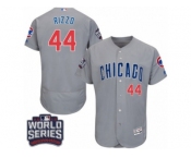 Men's Majestic Chicago Cubs #44 Anthony Rizzo Grey 2016 World Series Bound Flexbase Authentic Collection MLB Jersey