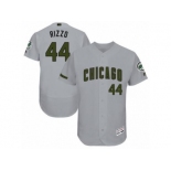 Men's Majestic Chicago Cubs #44 Anthony Rizzo Grey Memorial Day Authentic Collection Flex Base MLB Jersey