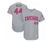 Men's Majestic Chicago Cubs #44 Anthony Rizzo Grey Mother's Day Flexbase Authentic Collection MLB Jersey