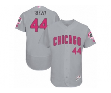 Men's Majestic Chicago Cubs #44 Anthony Rizzo Grey Mother's Day Flexbase Authentic Collection MLB Jersey