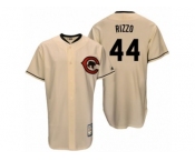 Men's Majestic Chicago Cubs #44 Anthony Rizzo Replica Cream Cooperstown Throwback MLB Jersey