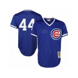 Men's Majestic Chicago Cubs #44 Anthony Rizzo Replica Royal Blue Throwback MLB Jersey