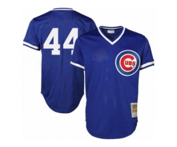 Men's Majestic Chicago Cubs #44 Anthony Rizzo Replica Royal Blue Throwback MLB Jersey