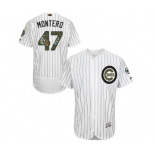 Men's Majestic Chicago Cubs #47 Miguel Montero Authentic White 2016 Memorial Day Fashion Flex Base MLB Jersey