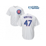 Men's Majestic Chicago Cubs #47 Miguel Montero Authentic White Home Cool Base MLB Jersey