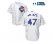 Men's Majestic Chicago Cubs #47 Miguel Montero Authentic White Home Cool Base MLB Jersey