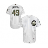 Men's Majestic Chicago Cubs #49 Jake Arrieta Authentic White 2016 Memorial Day Fashion Flex Base MLB Jersey