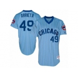 Men's Majestic Chicago Cubs #49 Jake Arrieta Replica Blue Cooperstown Throwback MLB Jersey