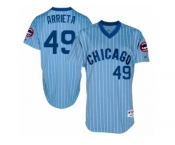 Men's Majestic Chicago Cubs #49 Jake Arrieta Replica Blue Cooperstown Throwback MLB Jersey