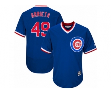 Men's Majestic Chicago Cubs #49 Jake Arrieta Royal Blue Flexbase Authentic Collection Cooperstown MLB Jersey