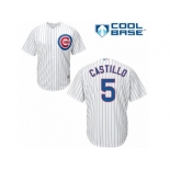 Men's Majestic Chicago Cubs #5 Welington Castillo Authentic White Home Cool Base MLB Jersey