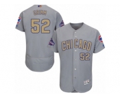 Men's Majestic Chicago Cubs #52 Justin Grimm Authentic Gray 2017 Gold Champion Flex Base MLB Jersey