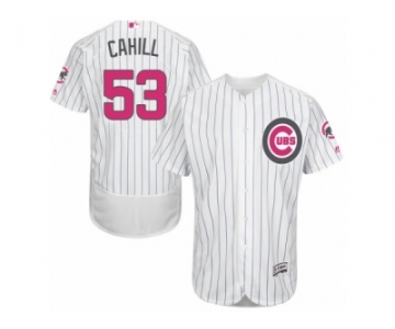 Men's Majestic Chicago Cubs #53 Trevor Cahill Authentic White 2016 Mother's Day Fashion Flex Base MLB Jersey