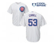 Men's Majestic Chicago Cubs #53 Trevor Cahill Authentic White Home Cool Base MLB Jersey