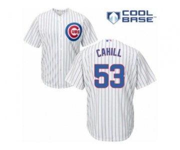 Men's Majestic Chicago Cubs #53 Trevor Cahill Authentic White Home Cool Base MLB Jersey