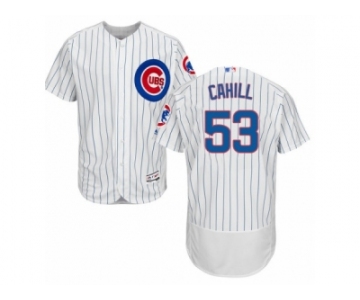 Men's Majestic Chicago Cubs #53 Trevor Cahill White Flexbase Authentic Collection MLB Jersey