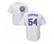 Men's Majestic Chicago Cubs #54 Aroldis Chapman Replica White Home Cool Base MLB Jersey