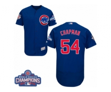 Men's Majestic Chicago Cubs #54 Aroldis Chapman Royal Blue Alternate 2016 World Series Champions Flexbase Authentic Collection MLB Jersey